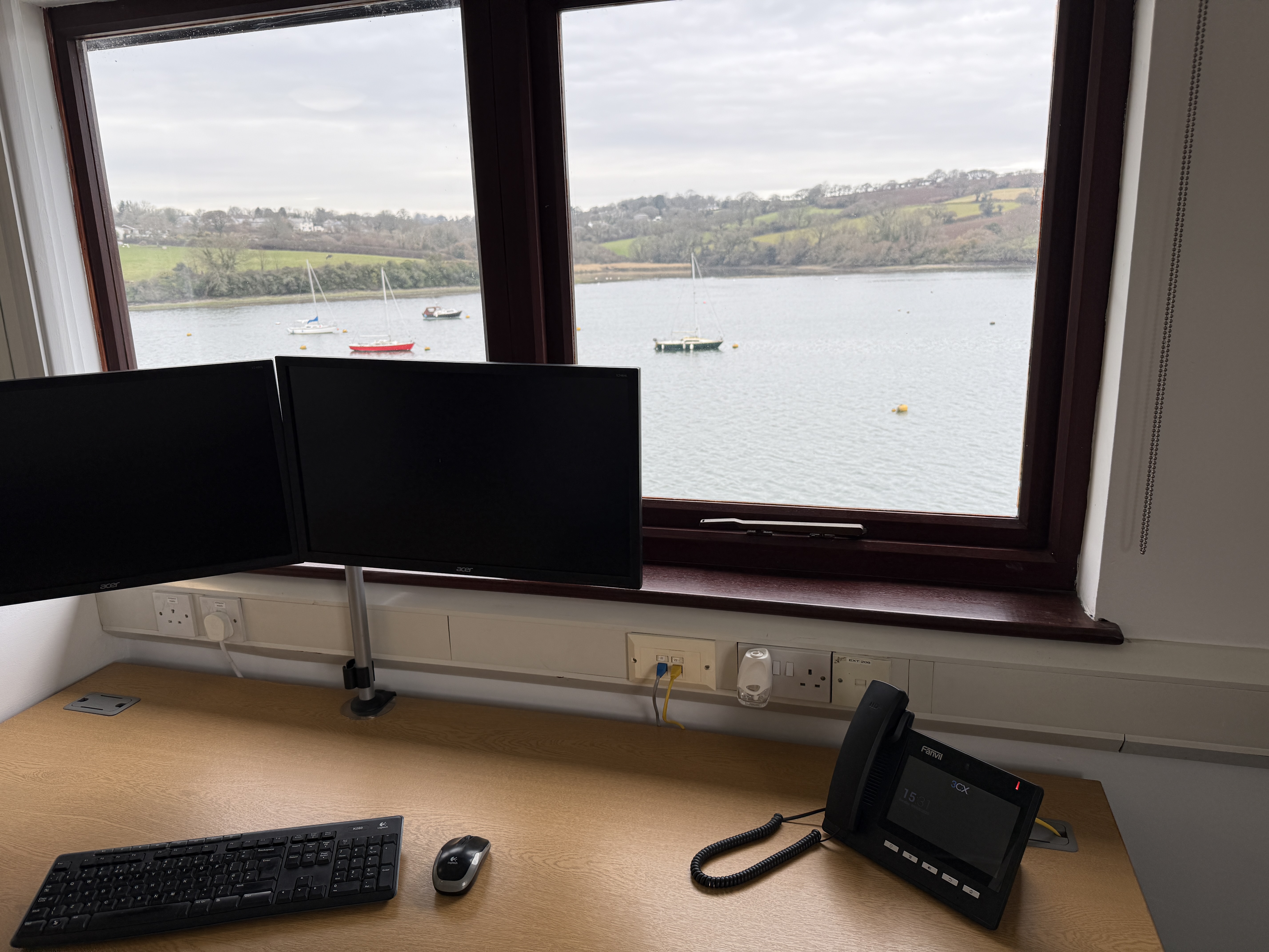 Corner office with river views
